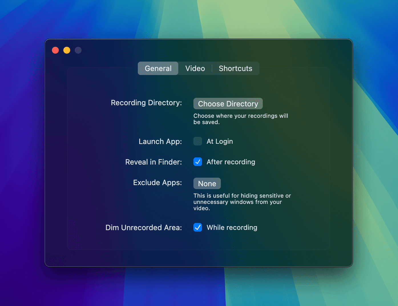 General settings interface showing customization options